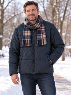 HAWKE & CO Men's Coat Pro Series Zip-Up Int. Pocket Navy Heathered Black NWT XL